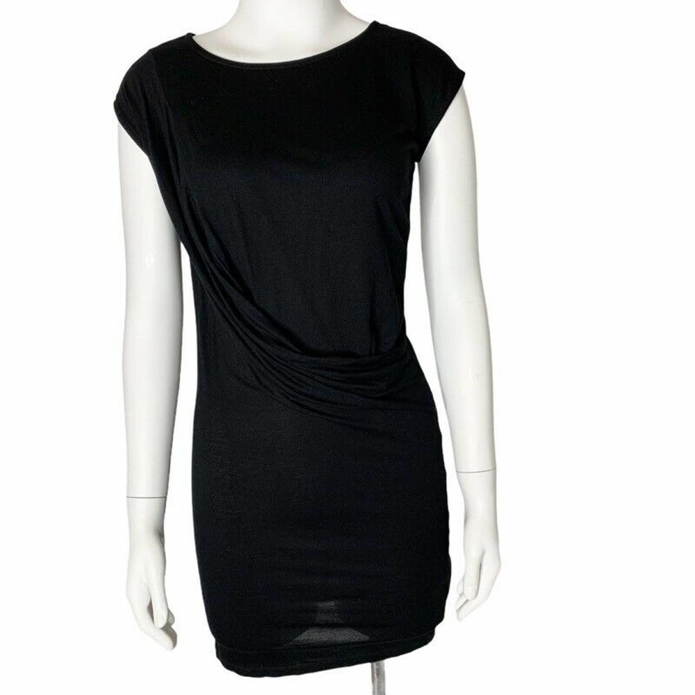 Allsaints Sabie Mini Sheath Dress Black Faux Wrap